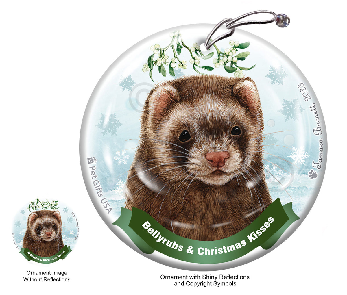 Ferret Chocolate Sable Ornament