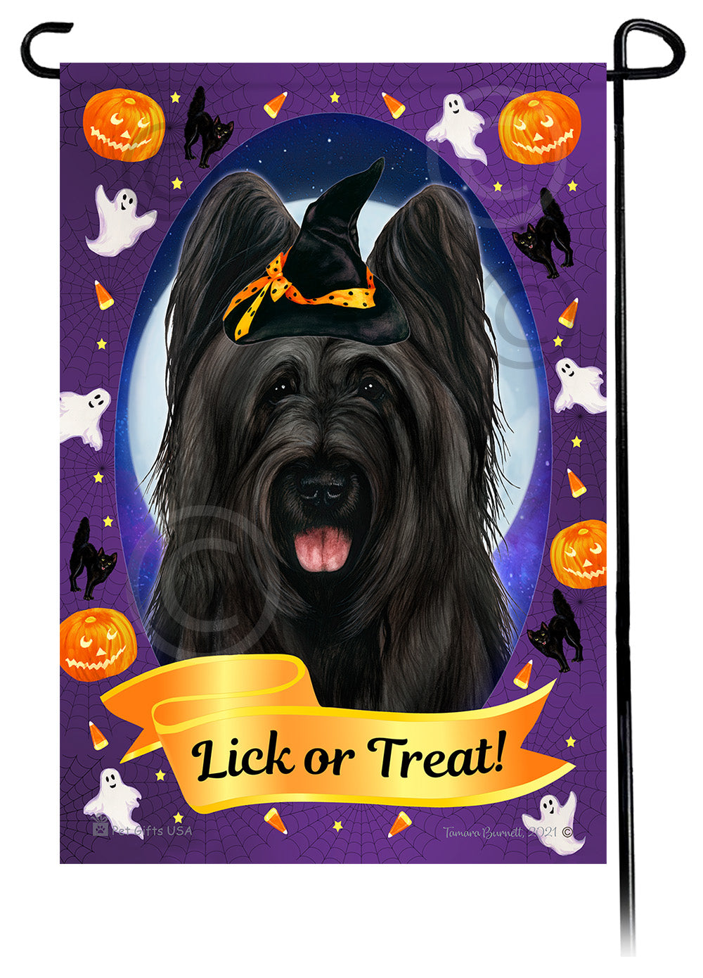 Briard Halloween Howls Garden Flags