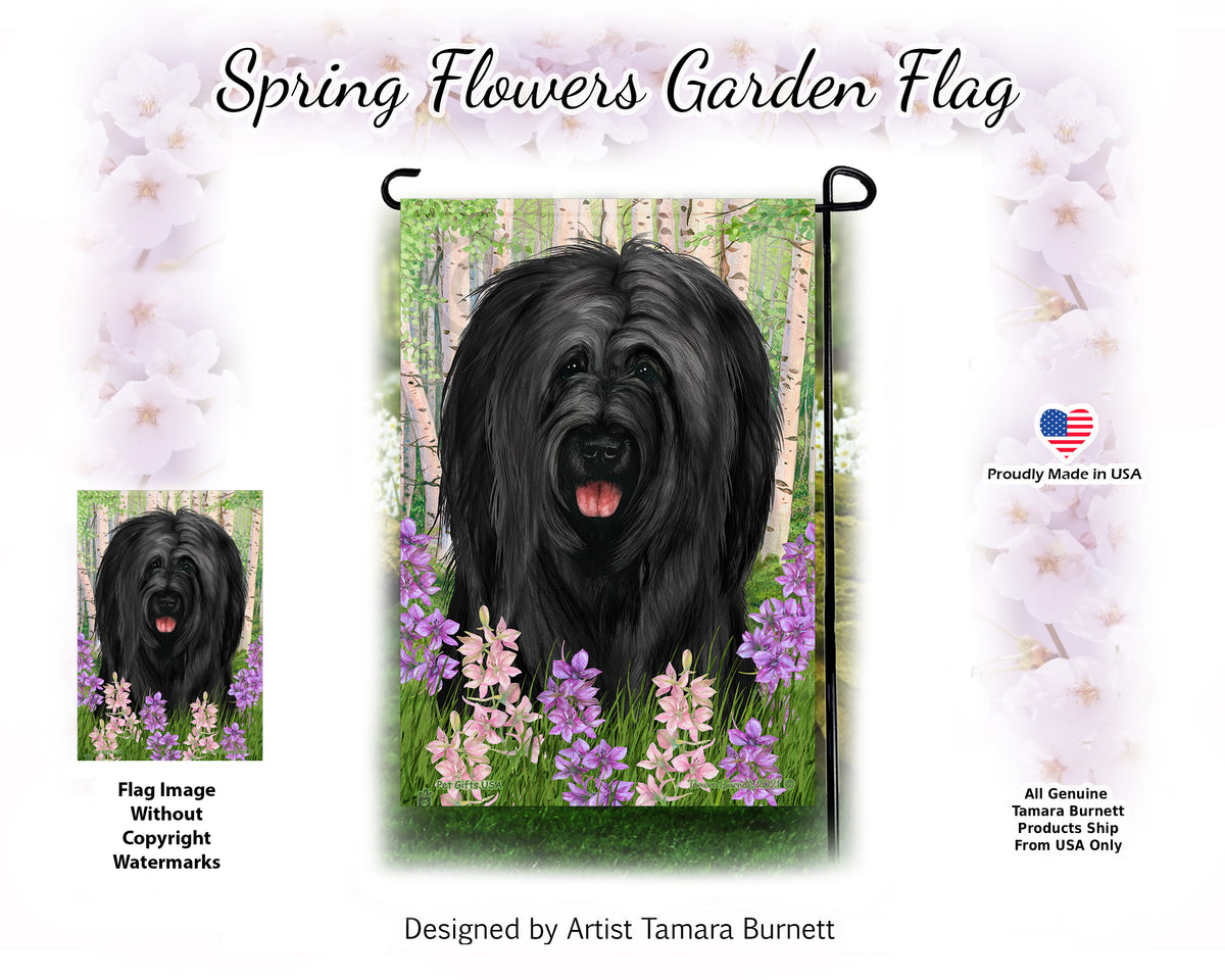Briard Spring Flowers - Garden Flag