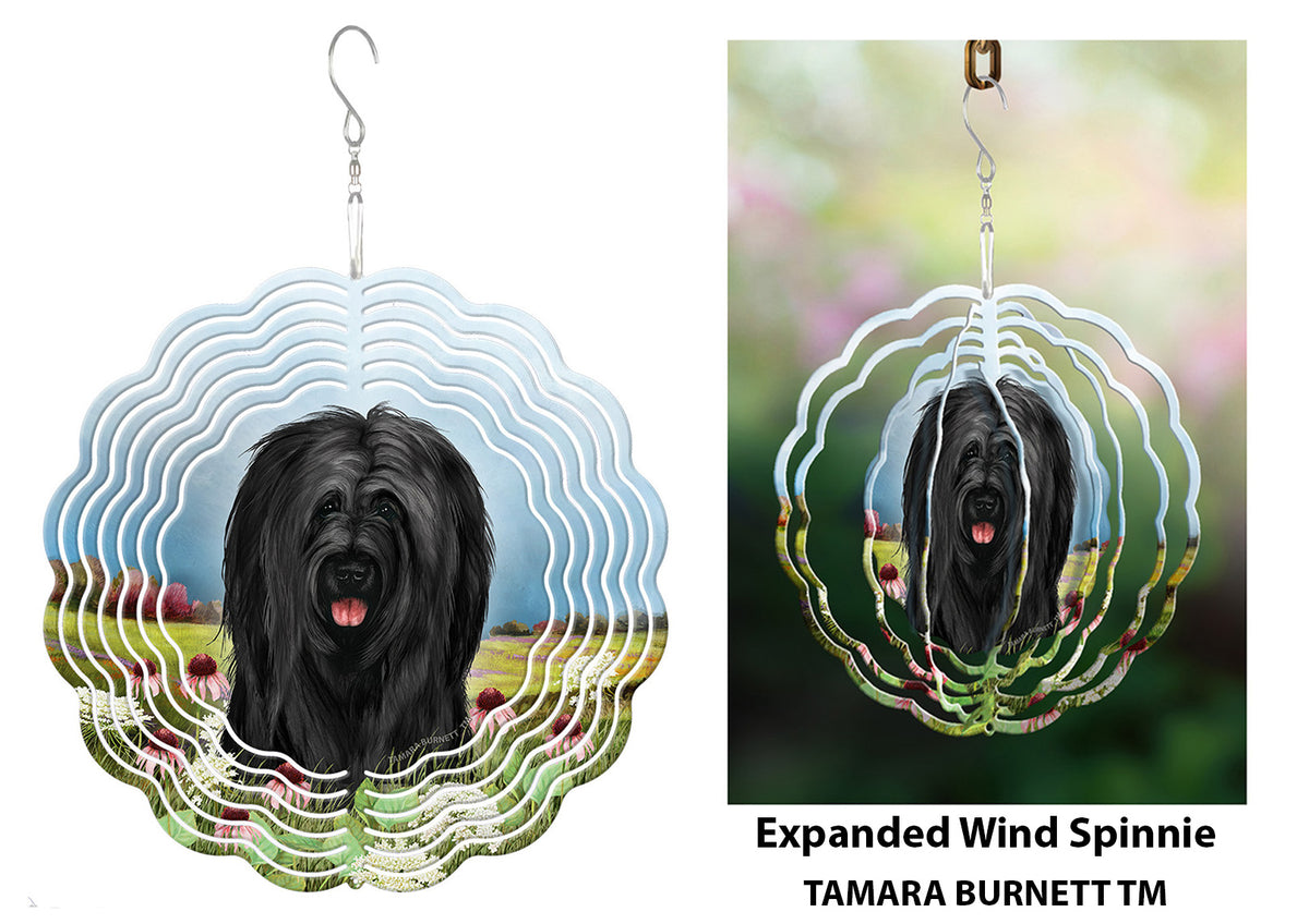 Briard Black Uncropped Wind Spinner