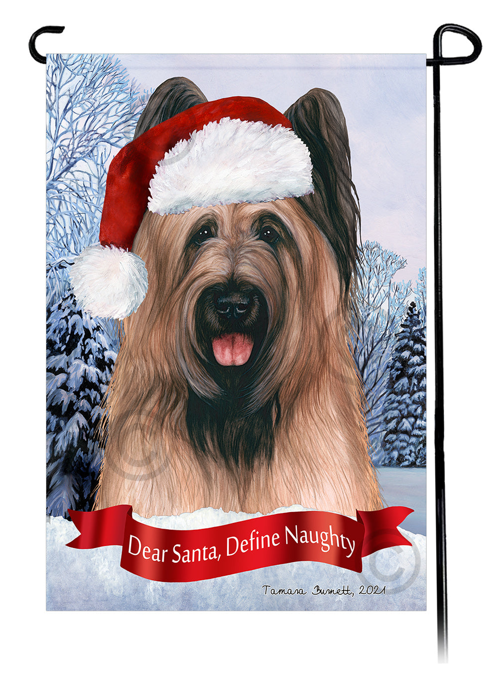 Briard Dear Santa, Define Naughty - Garden Flag