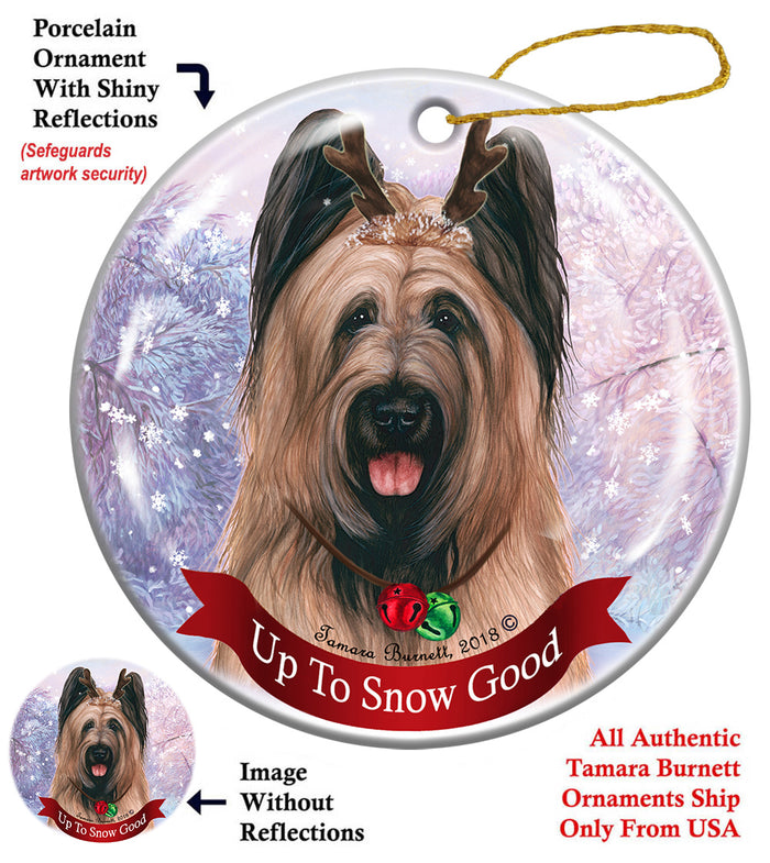 Briard Fawn - Up To Snow Good Ornament