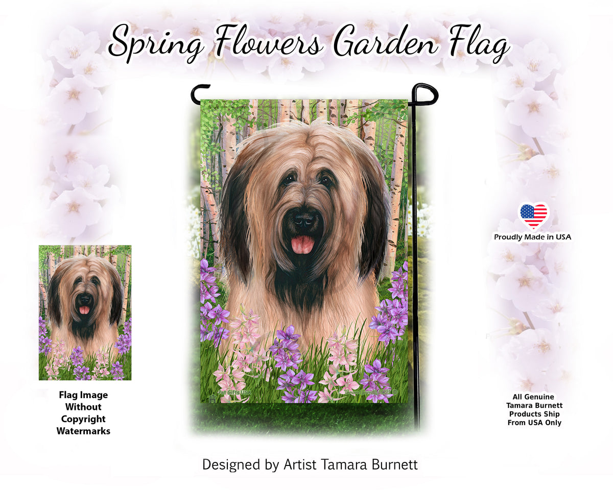 Briard Spring Flowers - Garden Flag