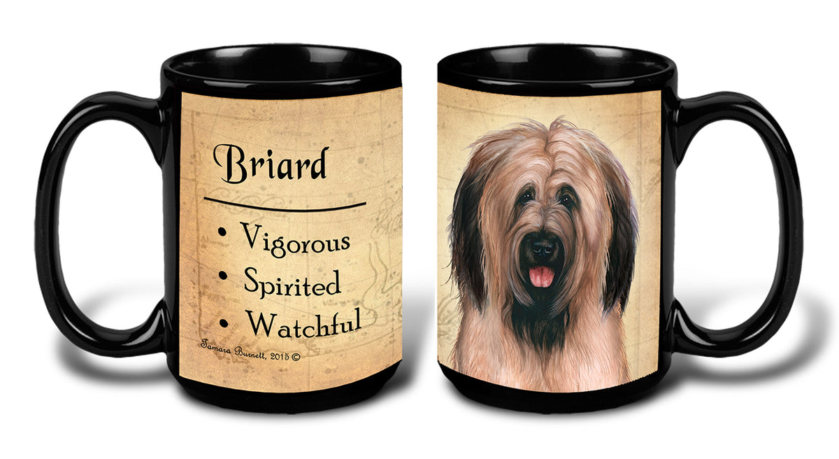 Briard Fawn Uncropped - My Faithful Friends Mug 15 oz