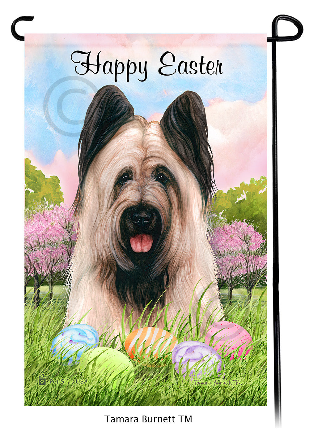 Briard Happy Easter - Garden Flag