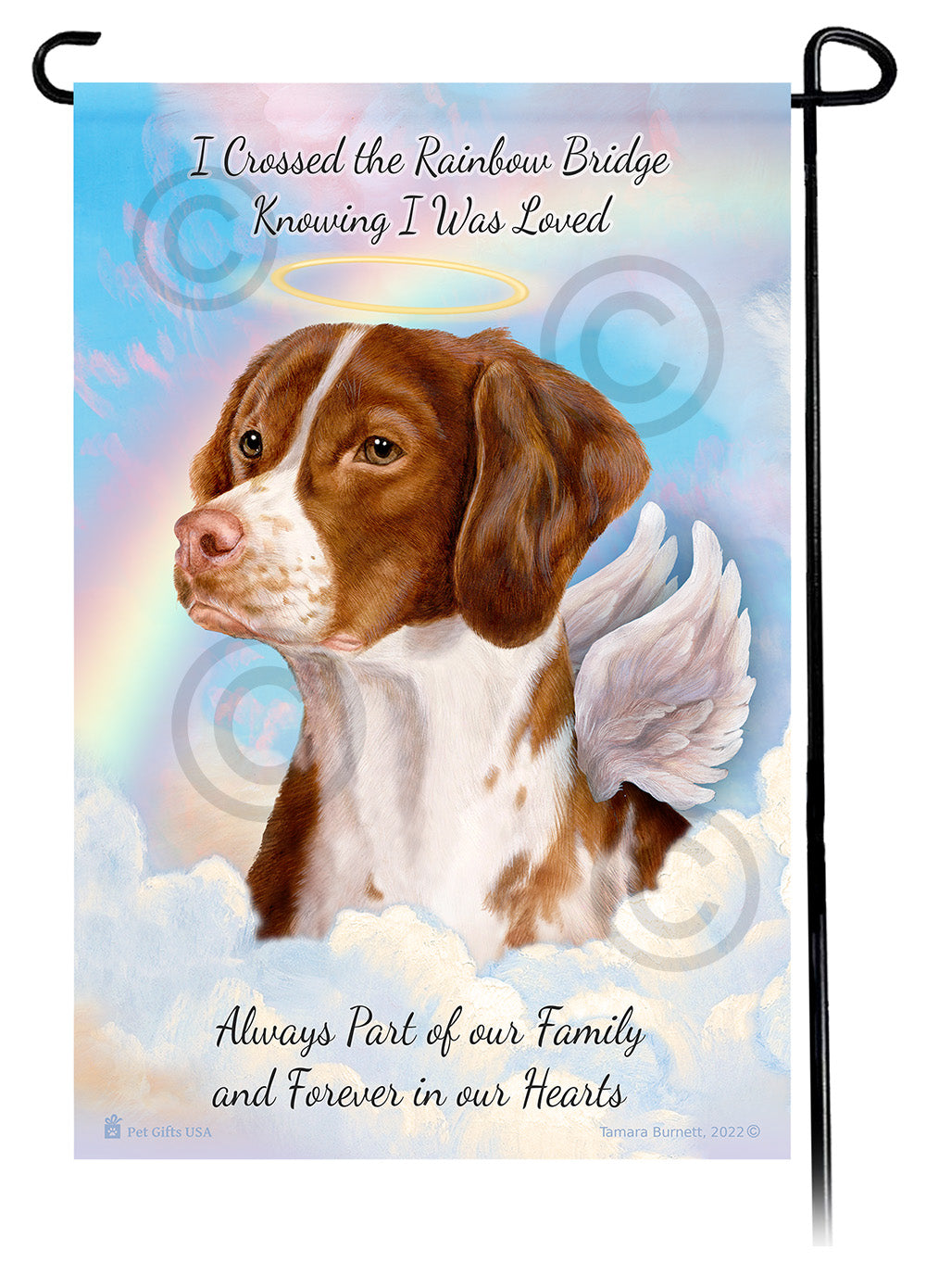 Brittany Spaniel Memorial - Garden Flag