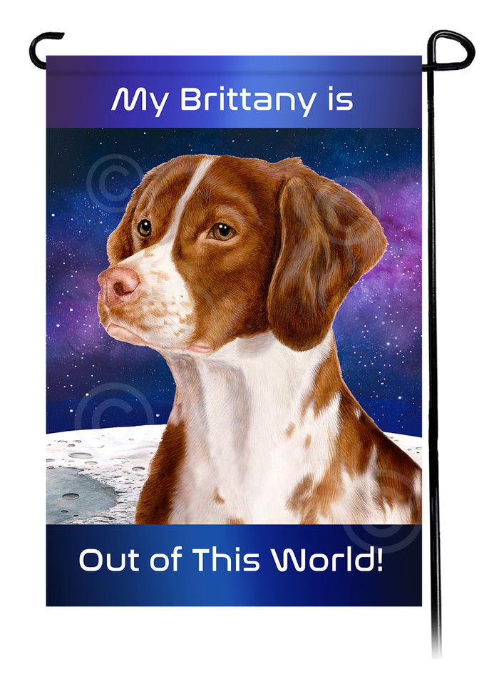 Brittany Spaniel Out Of This World Garden Flags