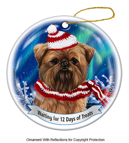 Brussels Griffon Brown 12 Days of Treats Ornament