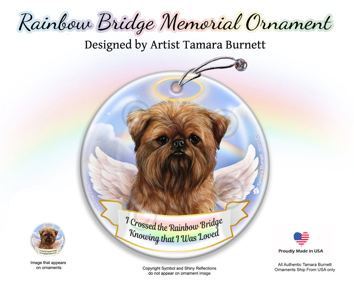 Brussels Griffon Brown Rainbow Bridge Memorial Ornament