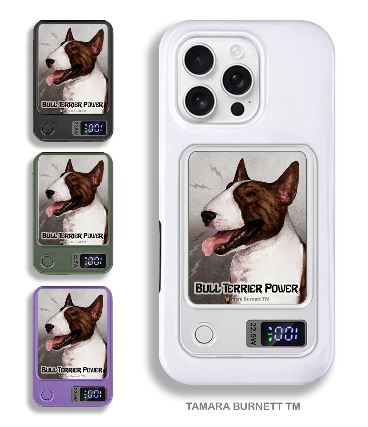 Bull Terrier Brindle Phone Bank Wireless Charger