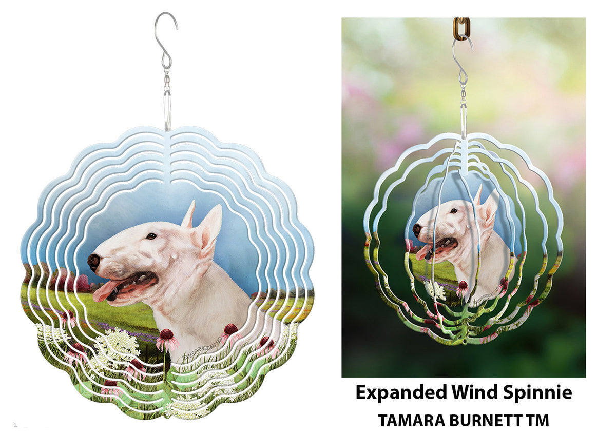 Bull Terrier White Wind Spinner
