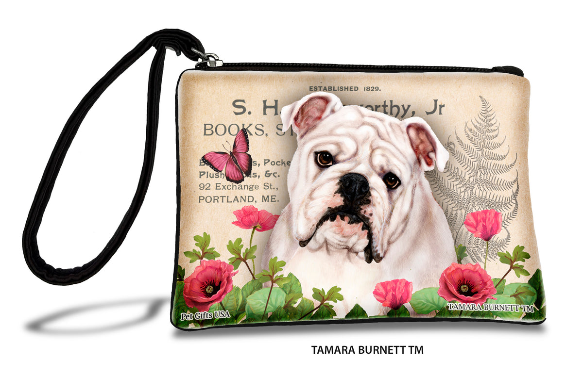 English Bulldog White Zippees Pet Pouch