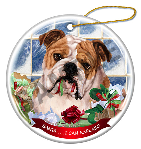 English Bulldog - Santa I Can Explain Ornament
