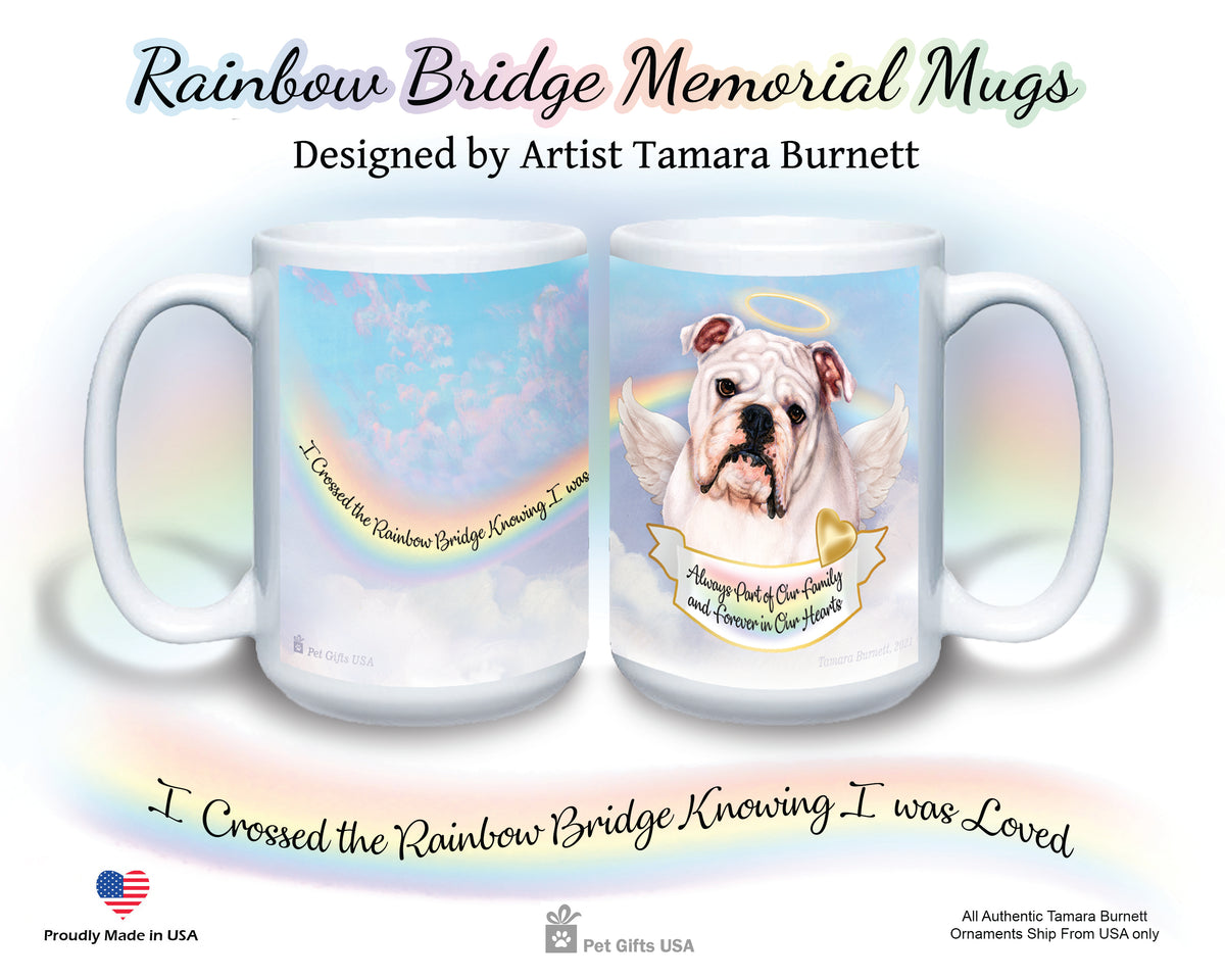 English Bulldog White Memorial Mug 15 oz