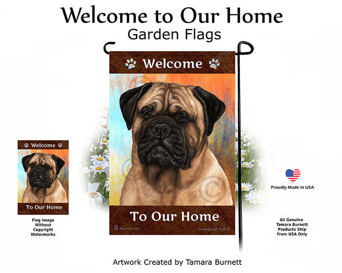 Bullmastiff Welcome To Our Home Garden Flags