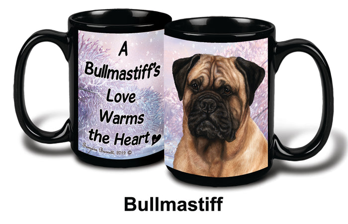 Bullmastiff Fawn Winter Mug 15 oz