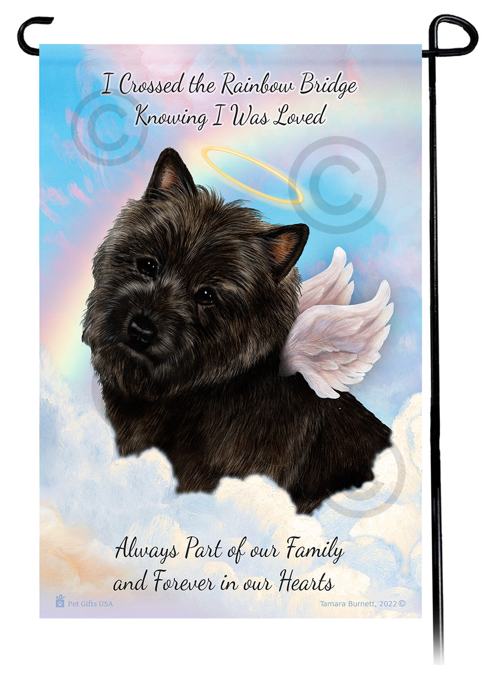 Black & White Hooded Rat Memorial - Garden Flag