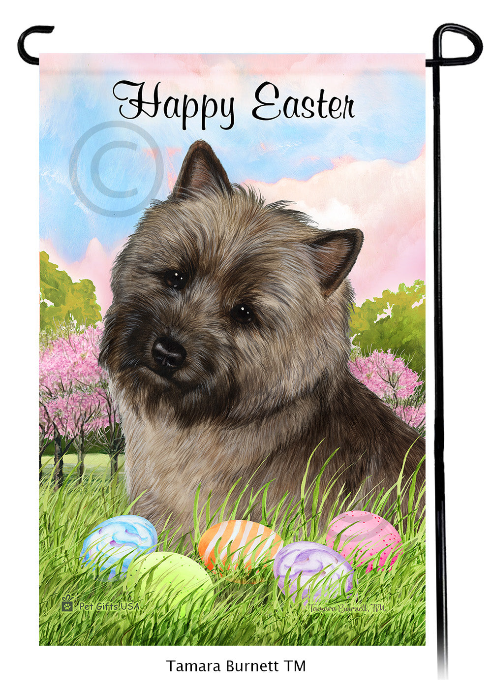 Cairn Terrier Happy Easter - Garden Flag