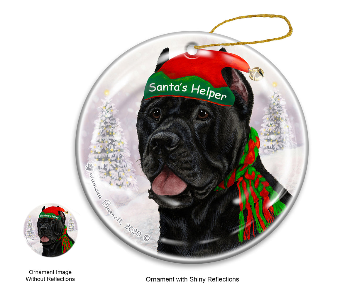 Cane Corso Black - Santa's Helper Ornament