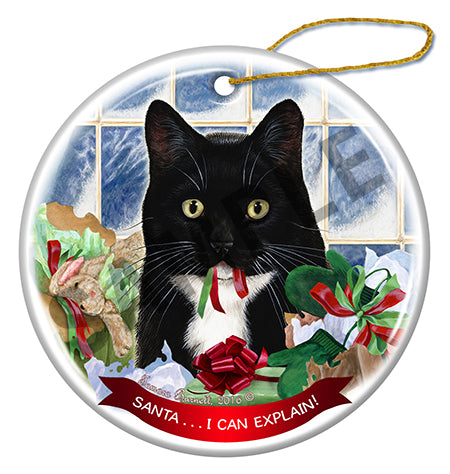 Tuxedo Cat - Santa I Can Explain Ornament