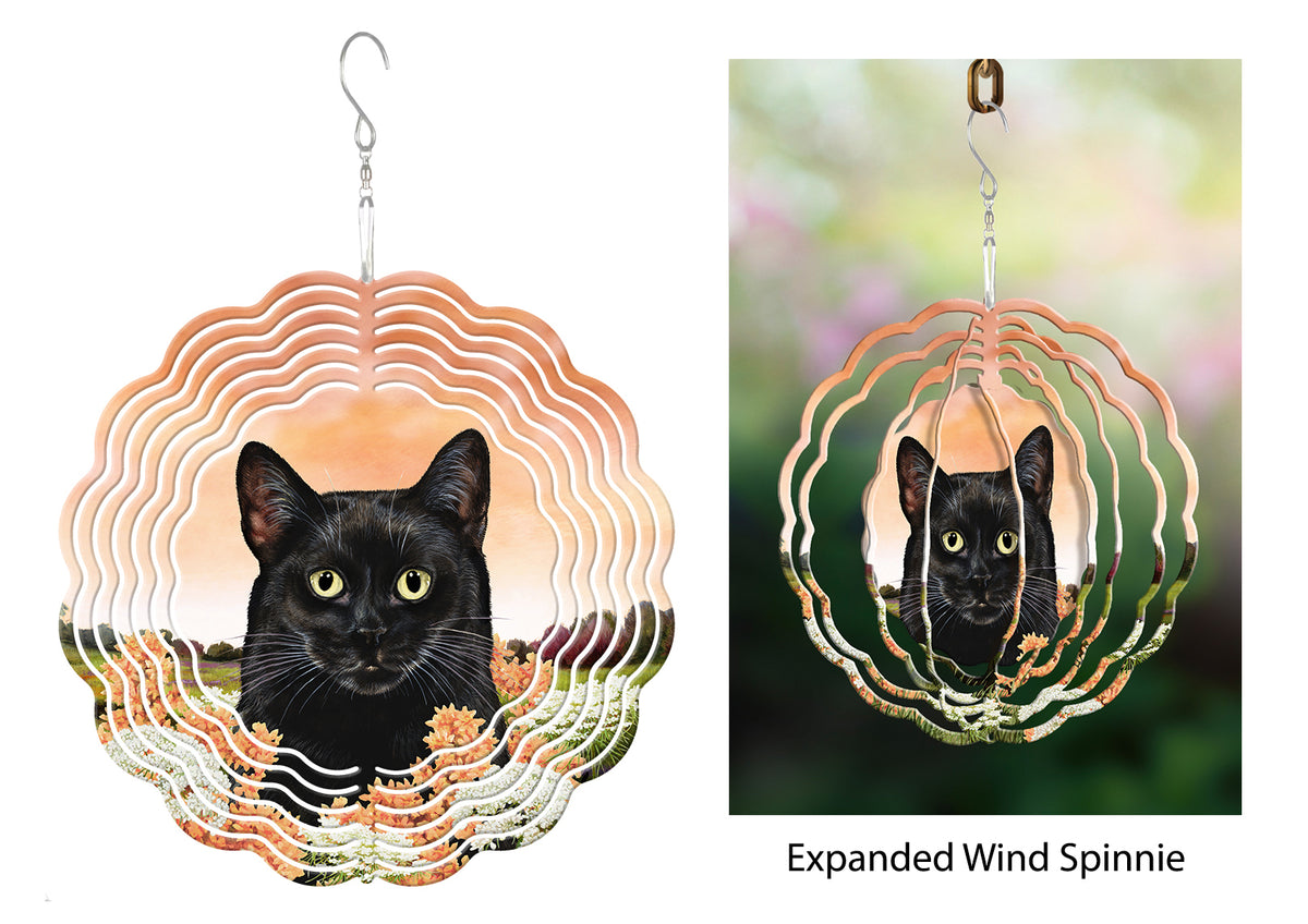 Black Cat Wind Spinner