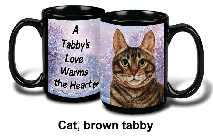 Cat (Tabby, Brown) Winter Mug 15 oz