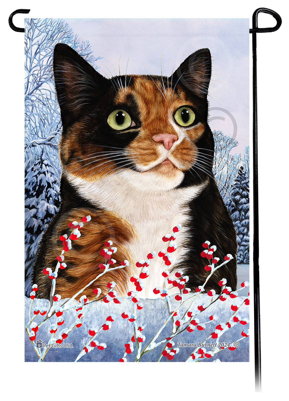 Calico Cat Winterberries Garden Flags