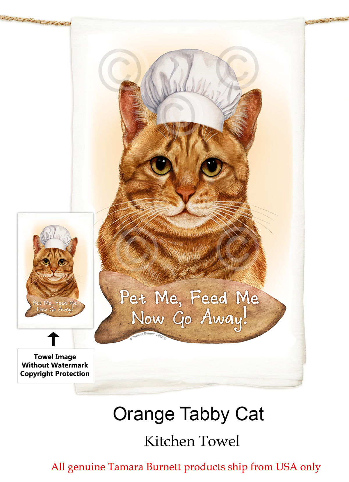 Tabby Cat Flour Sack Towel