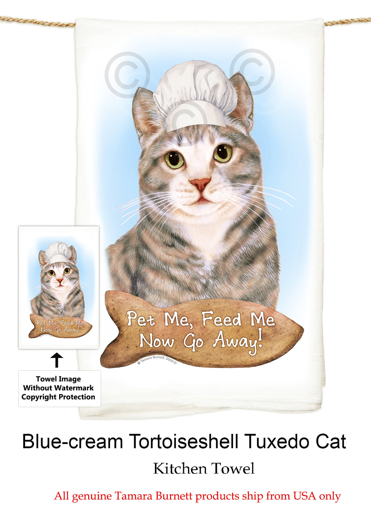 Tuxedo Cat Flour Sack Towel