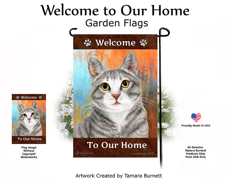 Tuxedo Cat Welcome To Our Home - Garden Flag