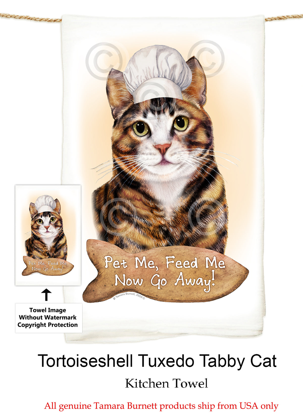 Tuxedo Cat Flour Sack Towel