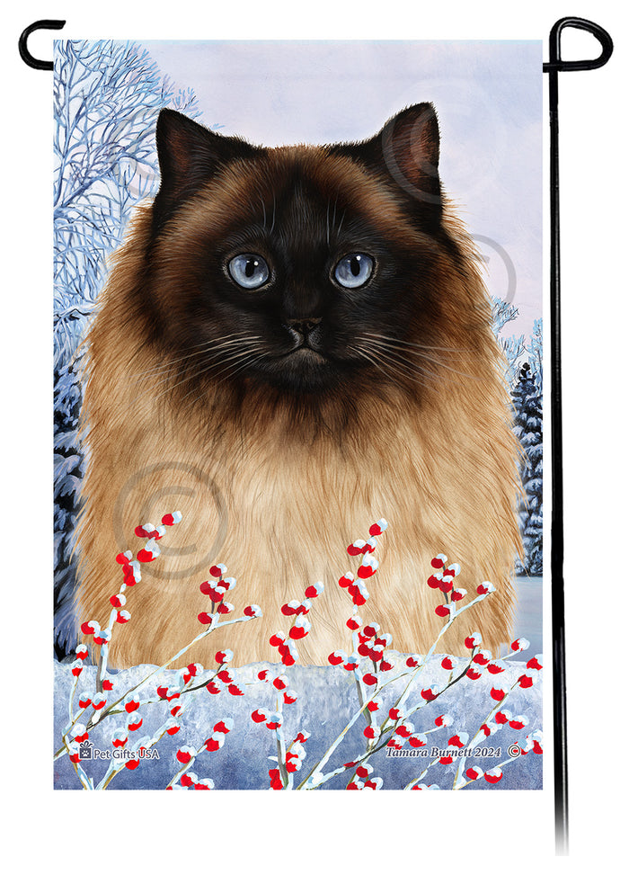 Himalayan Cat Winterberries Garden Flags