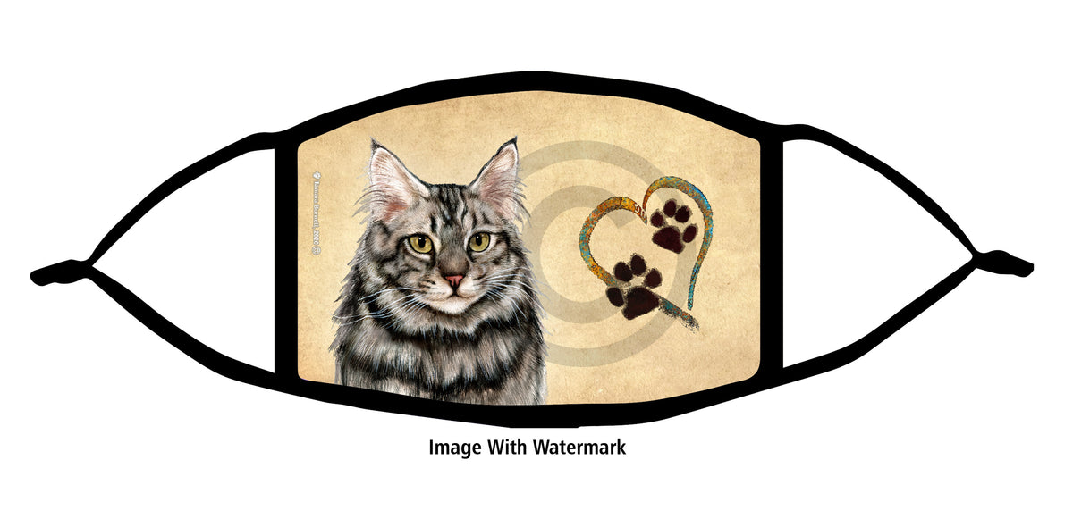 Maine Coon (Silver Tabby) Face Mask