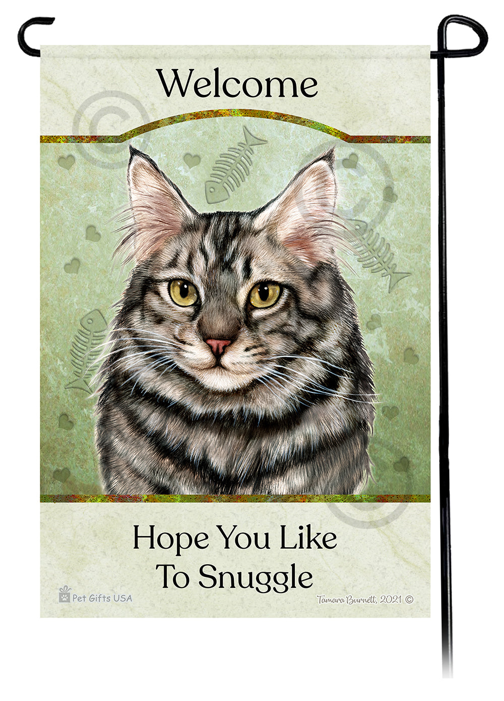 Tabby Cat Hope You Like To Snuggle - Garden Flag