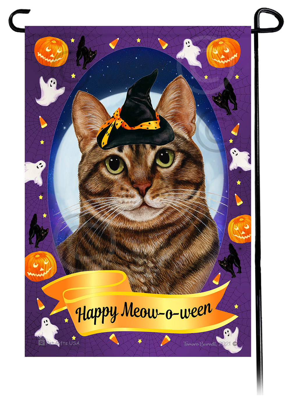 Shorthair Cat Halloween Howls - Garden Flag