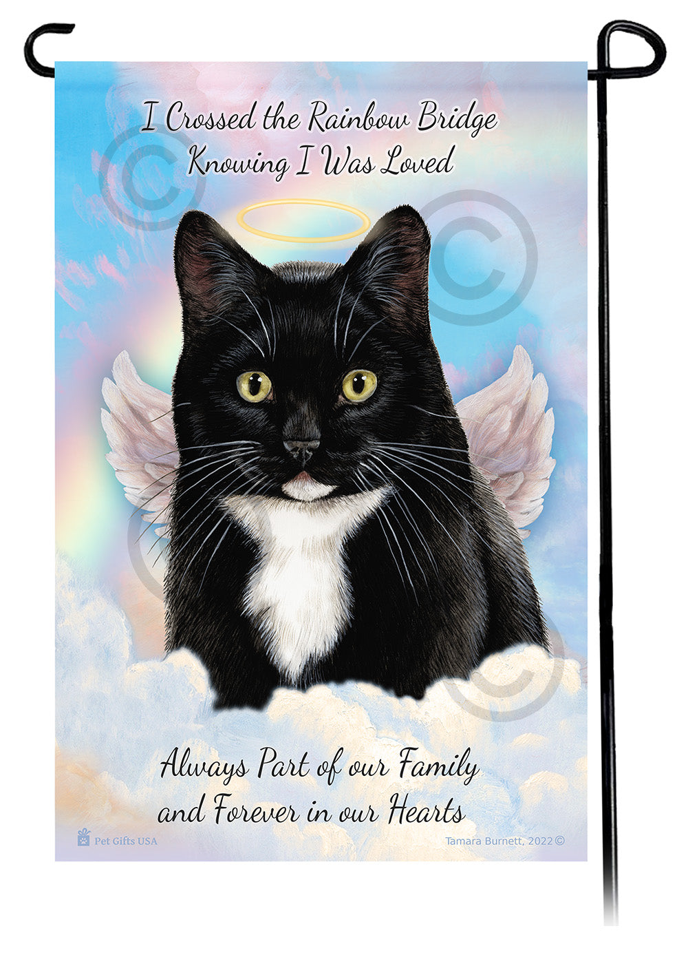 Tuxedo Cat Memorial Garden Flags
