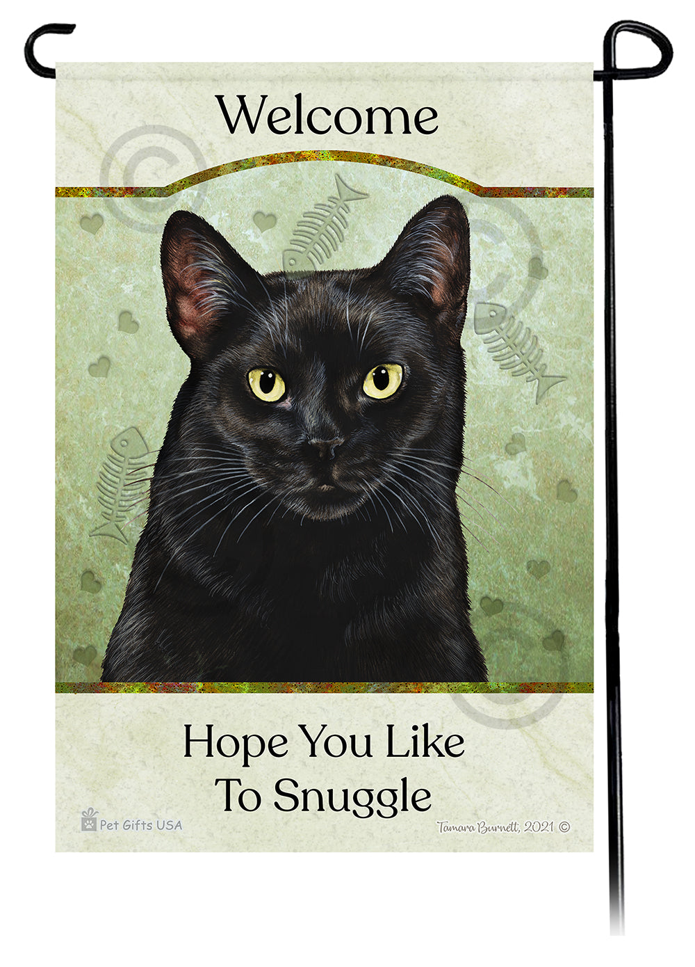 Shorthair Cat Hope You Like To Snuggle Garden Flags
