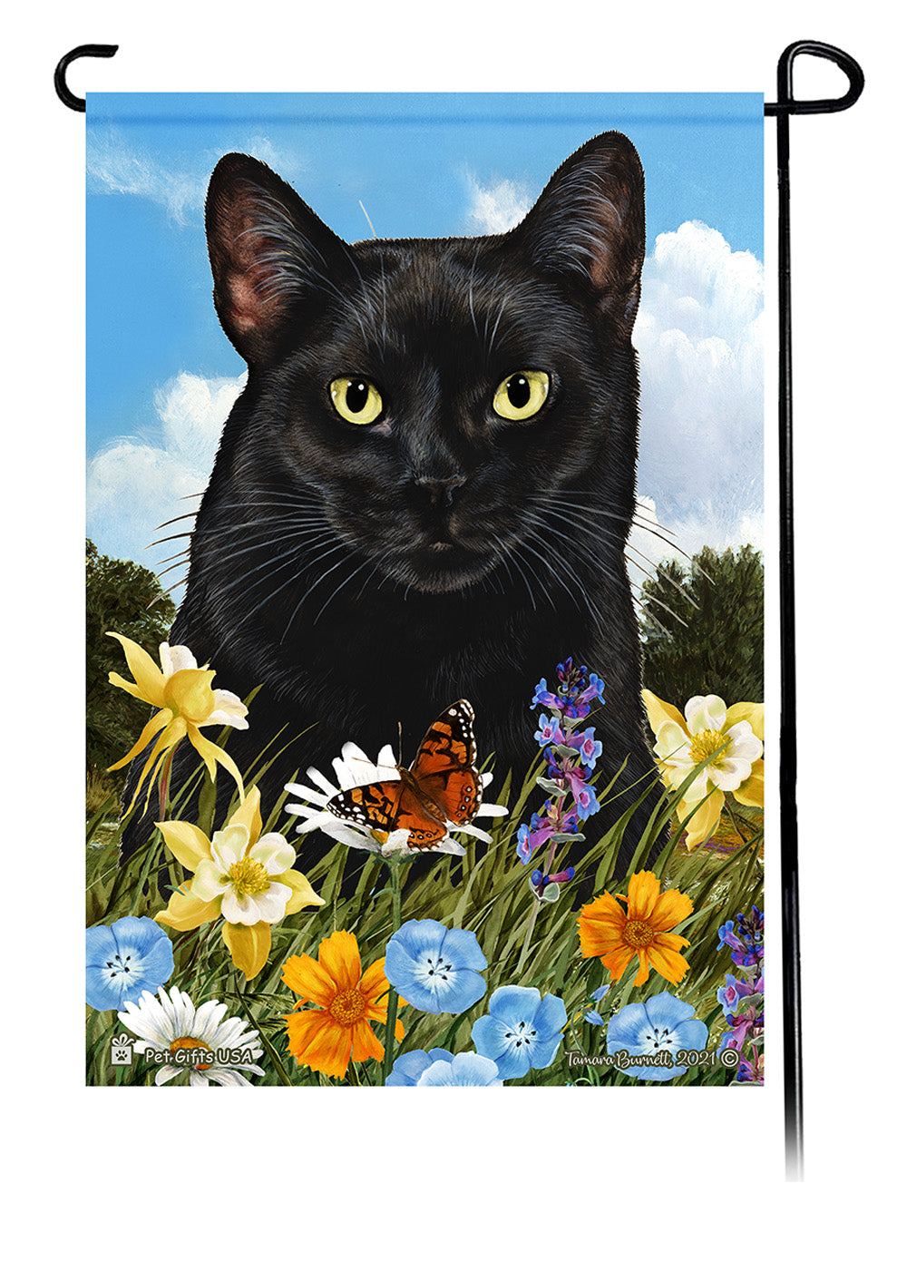 Shorthair Cat Summer Flowers Garden Flags