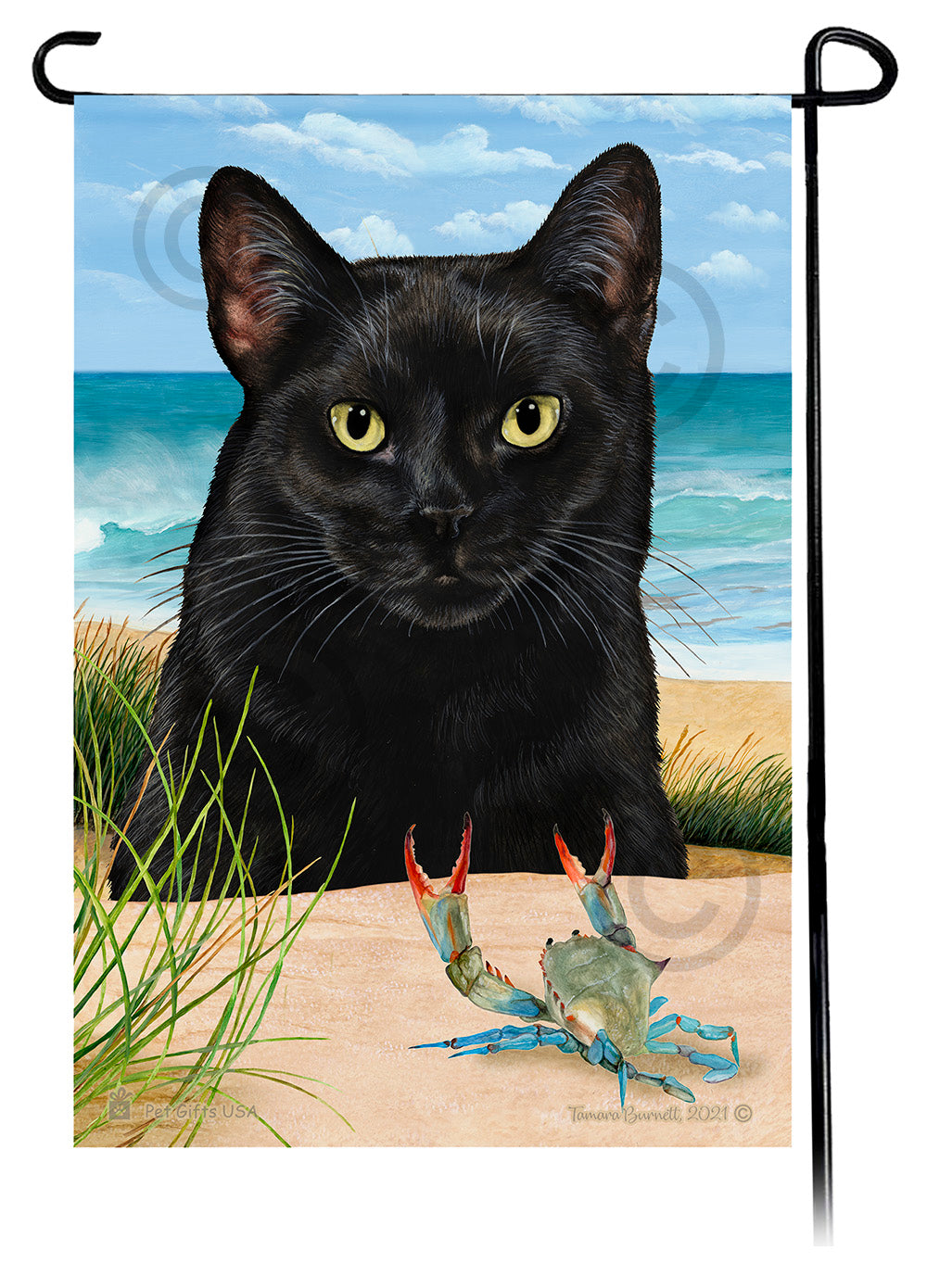 Shorthair Cat Summer Flowers Garden Flag