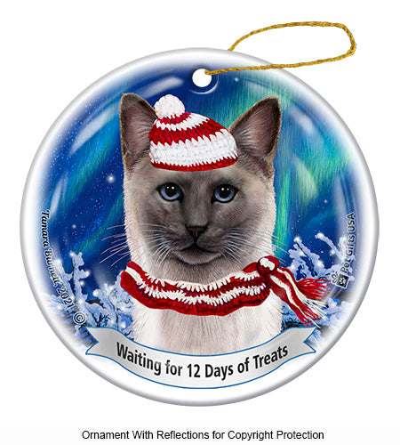 Siamese Blue Point 12 Days of Treats Ornament