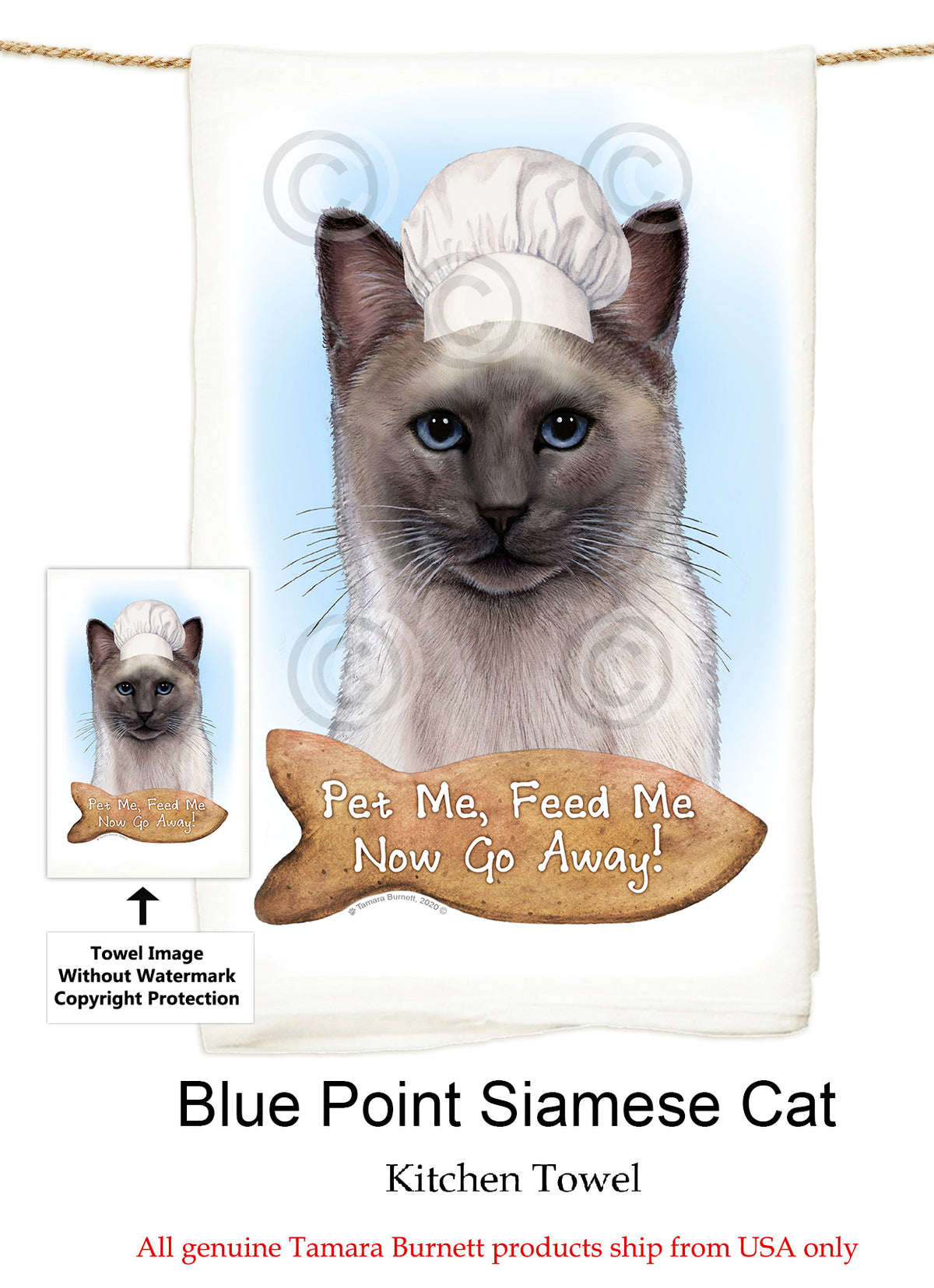 Siamese Cat Flour Sack Towel
