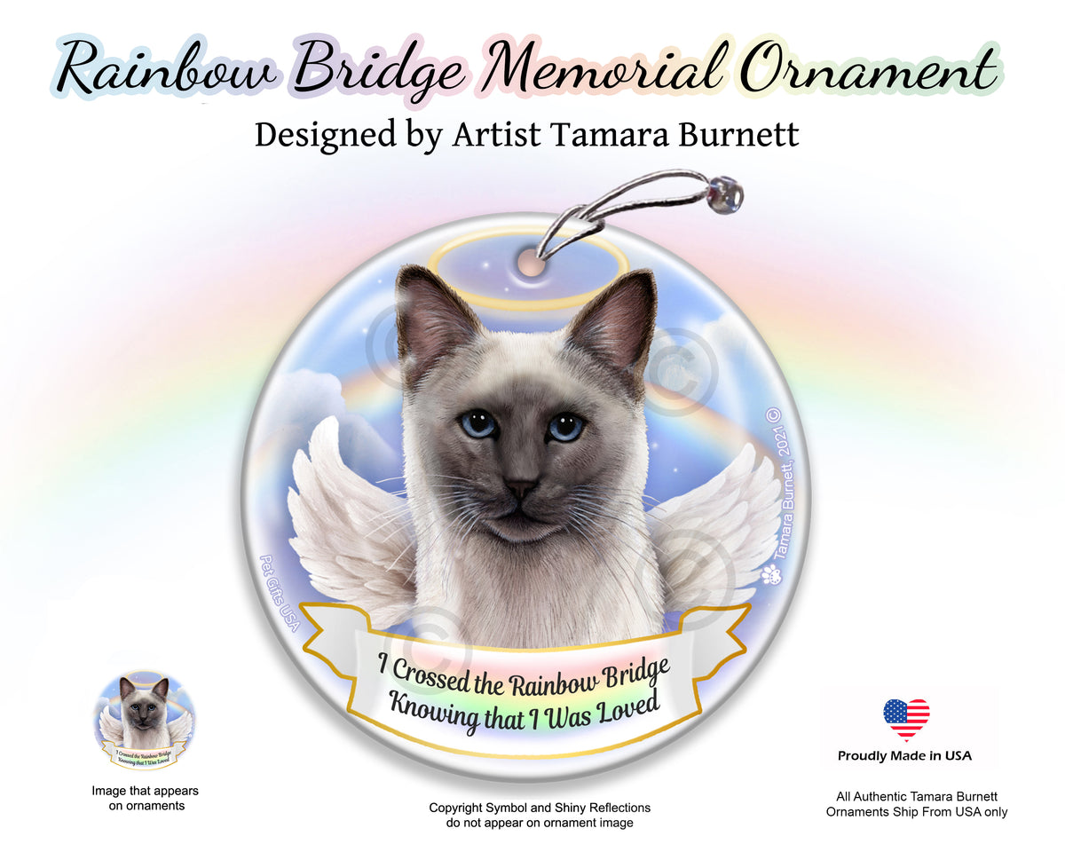 Siamese Blue Point Rainbow Bridge Memorial Ornament