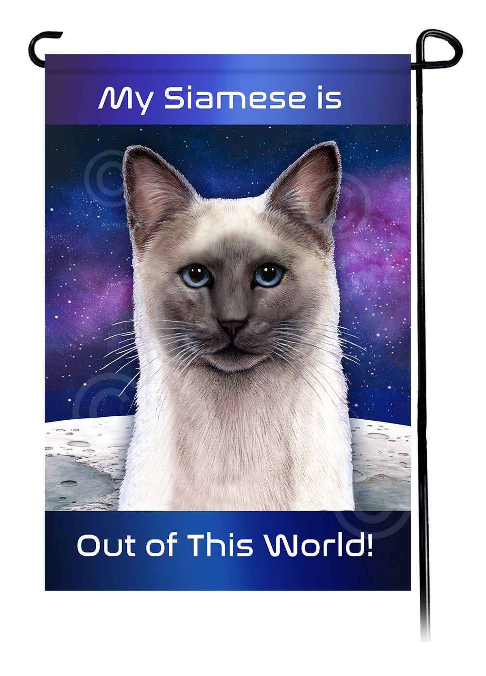 Siamese Cat Out Of This World Garden Flags