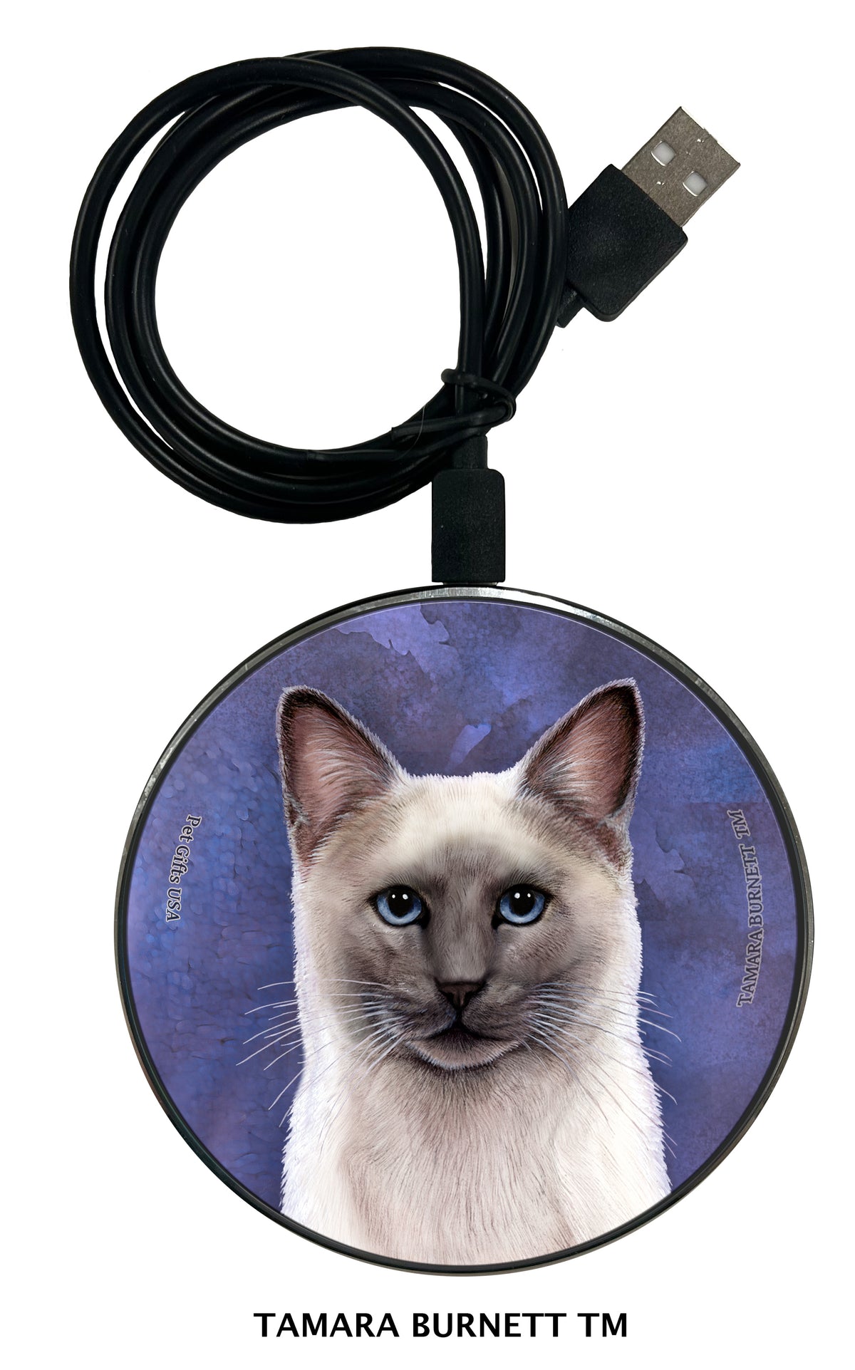 Siamese Cat Blue Point Zoomies Wireless Charger