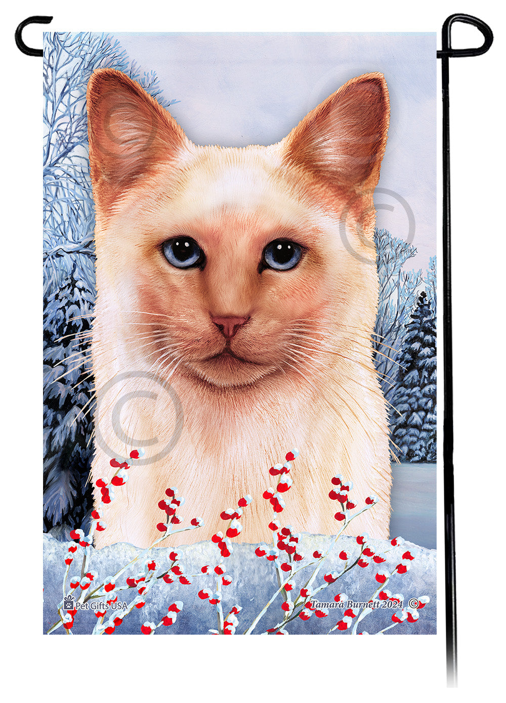 Siamese Cat Winterberries - Garden Flag