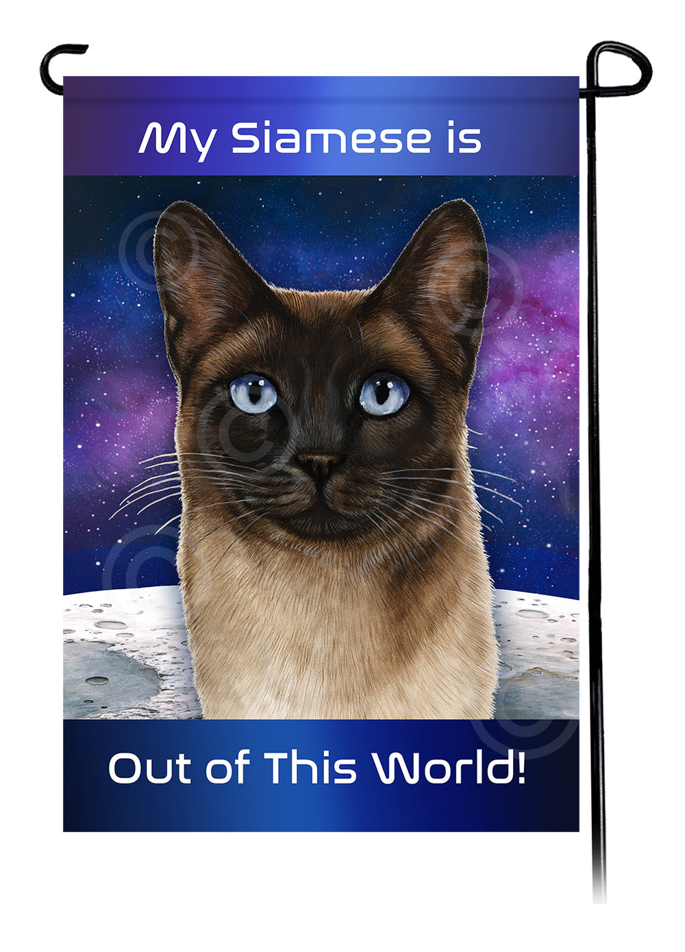 Siamese Cat Out Of This World - Garden Flag