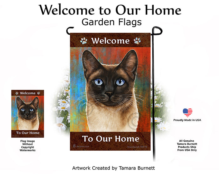 Siamese Cat Welcome To Our Home Garden Flags