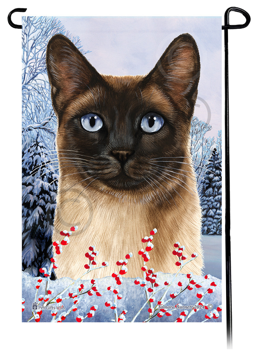 Siamese Cat Winterberries - Garden Flag
