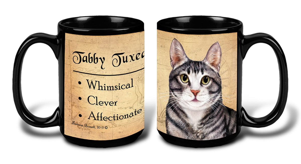 Tuxedo Silver Tabby Cat - My Faithful Friends Mug 15 oz