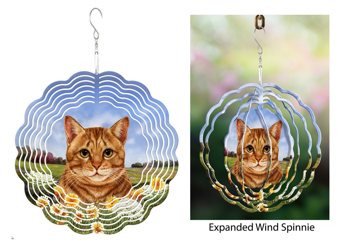 Tabby Cat Orange Wind Spinner